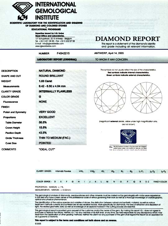Foto 9 - Diamant 1,03 IGI G Lupenrein Excellent Idealcut Diamond, D5866