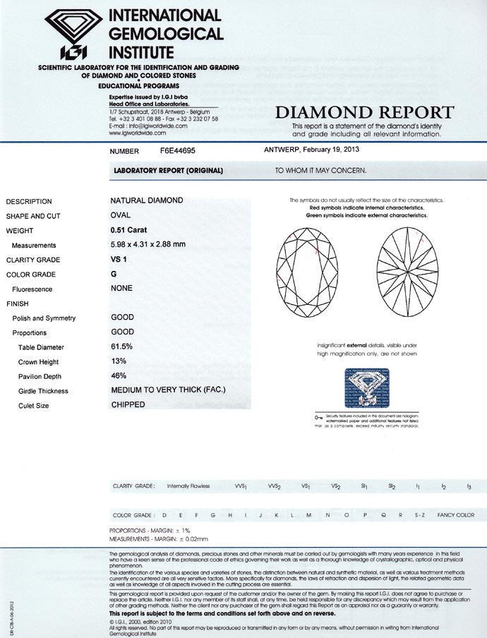 Foto 9 - Ovaler Diamant 0,51ct Top Wesselton VS1, IGI Zertifikat, D6685