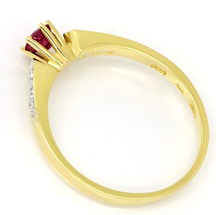 Foto 3 - Gold-Ring mit 0,33ct Rubin und in der Schiene Diamanten, Q0241