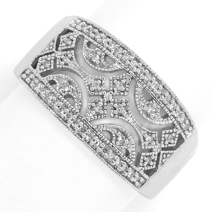 Foto 2 - Schmuckset Ring und Creolen mit 100 Diamanten in Silber, R9834