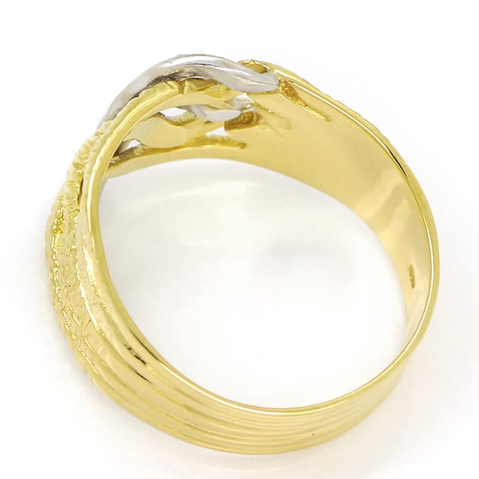 Foto 3 - Gelbgoldring mit Diamanten in einem Knoten aus Weißgold, S1695